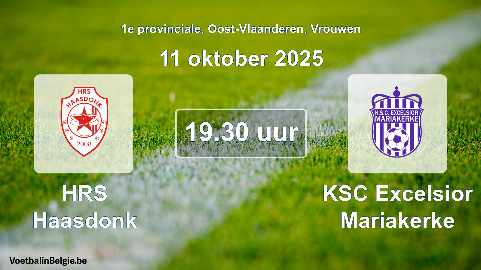 Scheduled match women football: HRS Haasdonk - KSC Excelsior Mariakerke (11 October 2025)