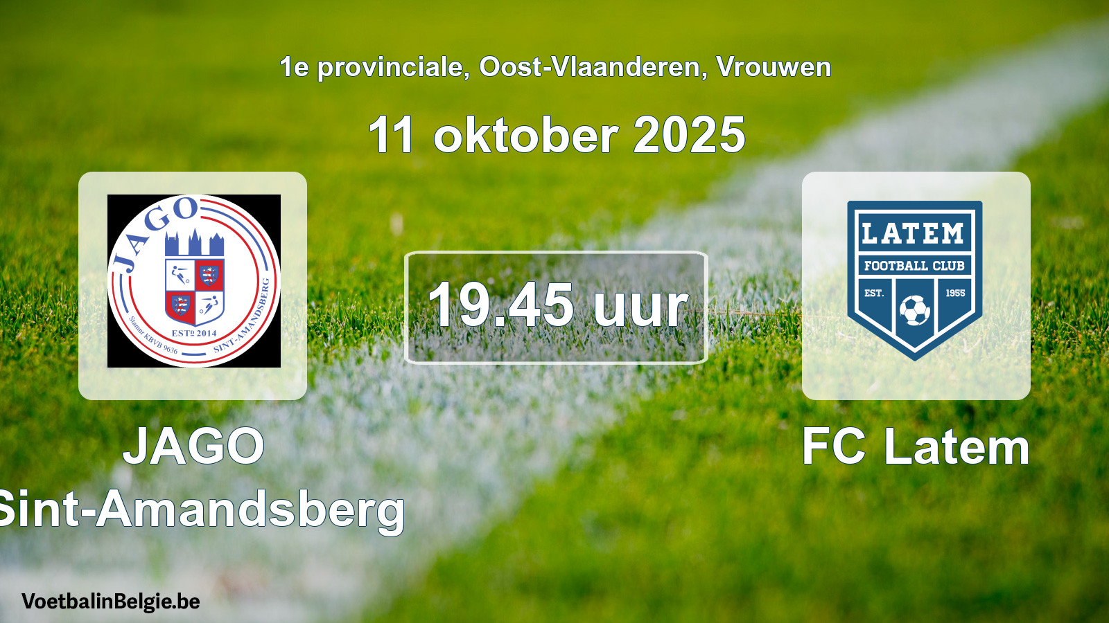 Scheduled match women football: JAGO Sint-Amandsberg - FC Latem (11 October 2025)