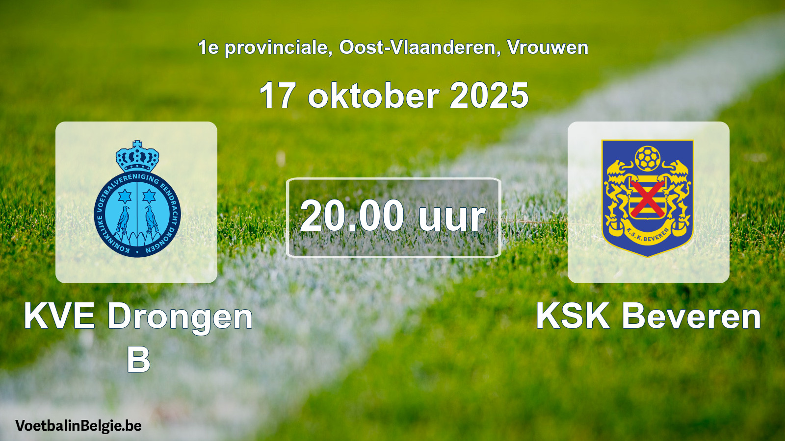 Scheduled match women football: KVE Drongen B - KSK Beveren (17 October 2025)