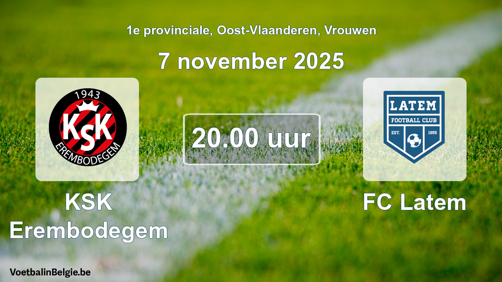Scheduled match women football: KSK Erembodegem - FC Latem (7 November 2025)