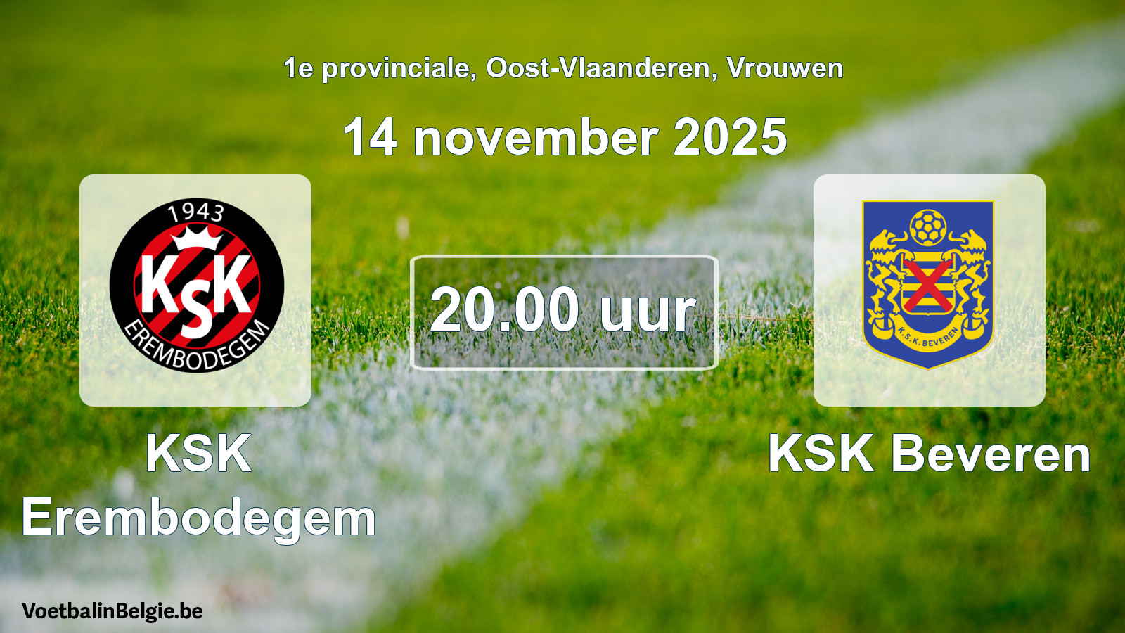 Scheduled match women football: KSK Erembodegem - KSK Beveren (14 November 2025)