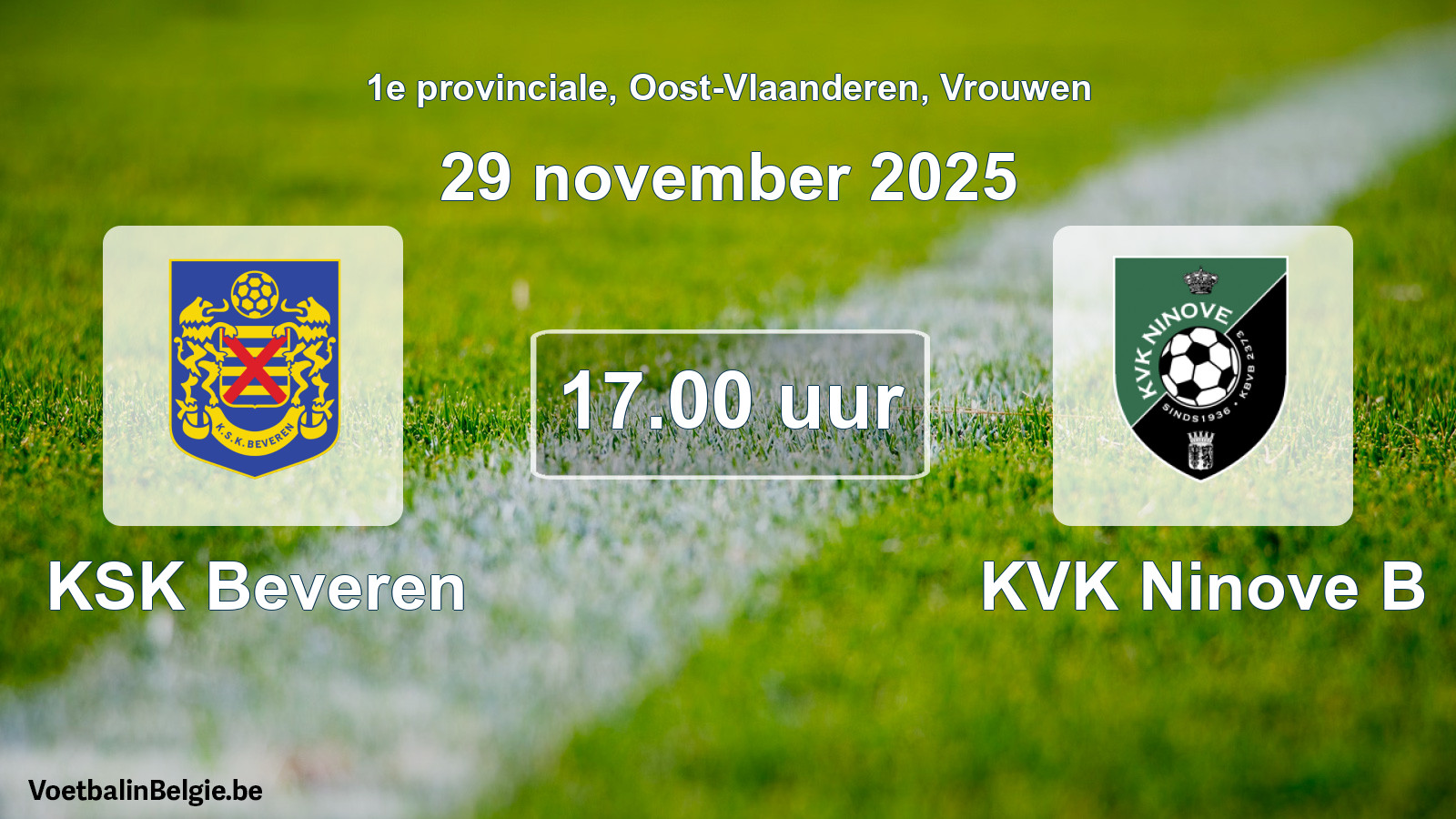 Scheduled match women football: KSK Beveren - KVK Ninove B (29 November 2025)