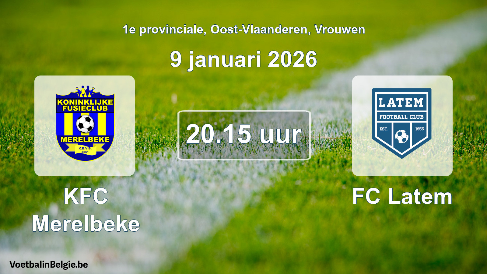 Scheduled match women football: KFC Merelbeke - FC Latem (9 January 2026)