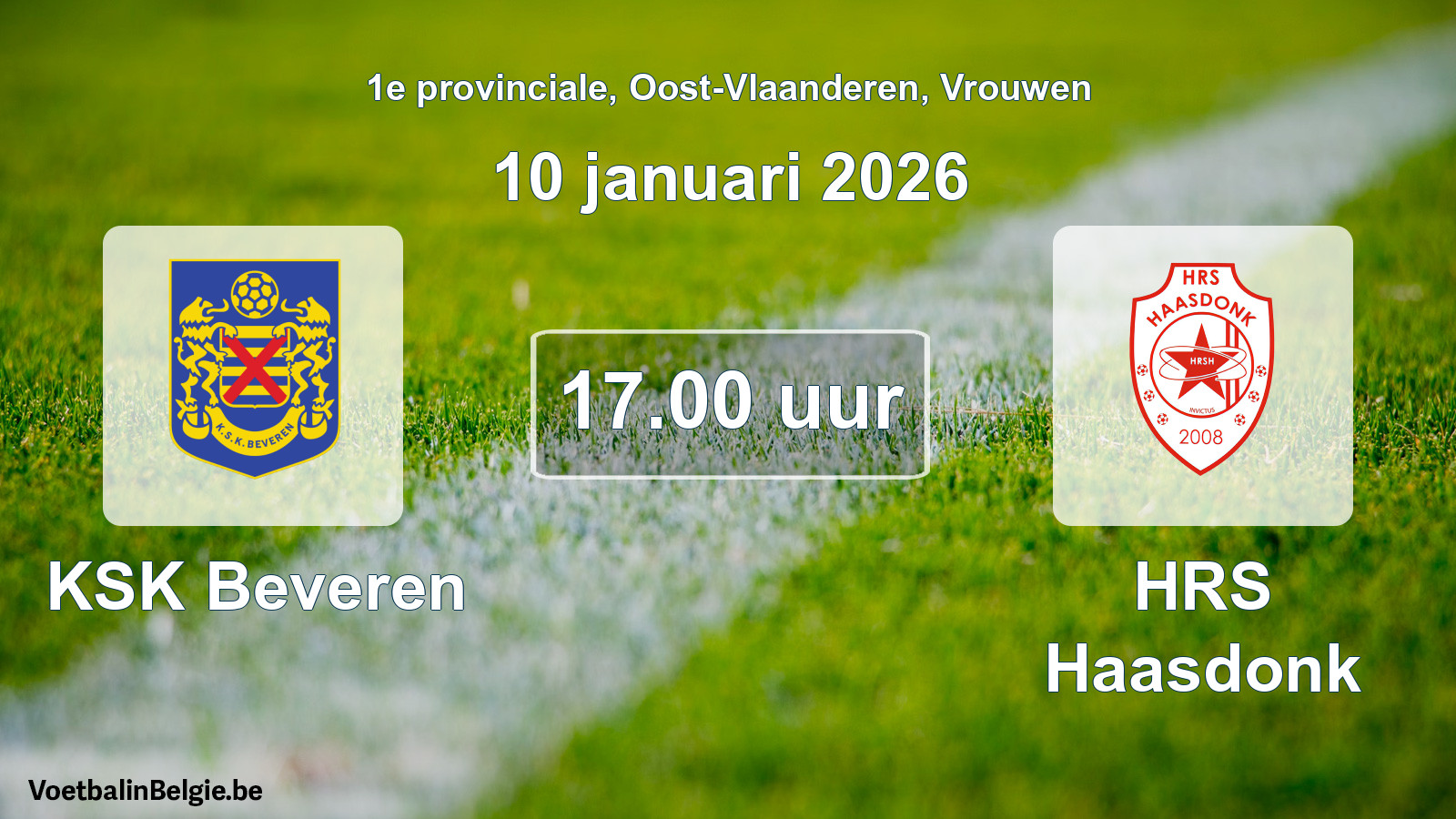 Scheduled match women football: KSK Beveren - HRS Haasdonk (10 January 2026)