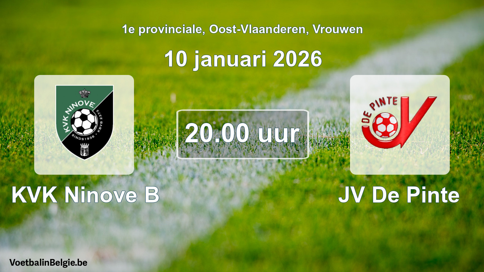 Scheduled match women football: KVK Ninove B - JV De Pinte (10 January 2026)