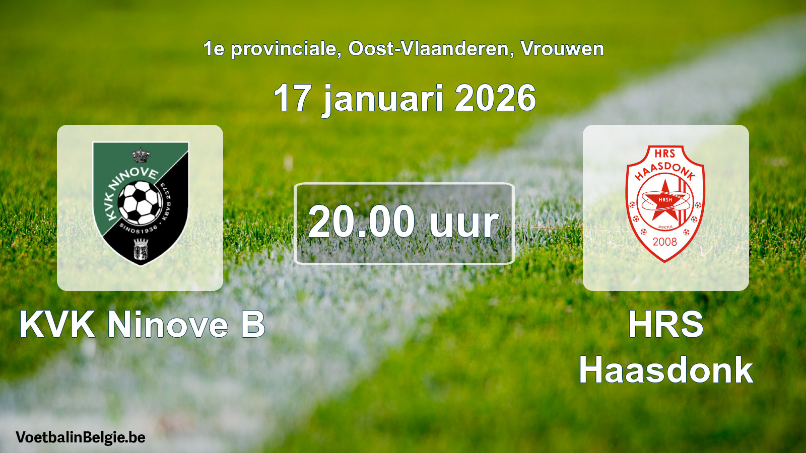 Scheduled match women football: KVK Ninove B - HRS Haasdonk (17 January 2026)