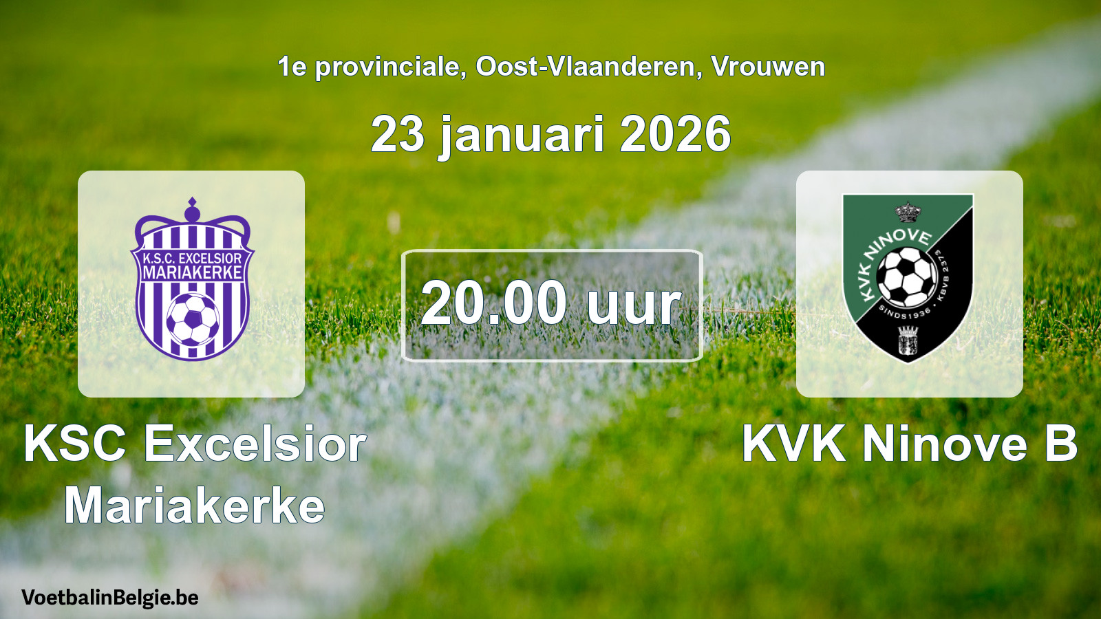 Scheduled match women football: KSC Excelsior Mariakerke - KVK Ninove B (23 January 2026)