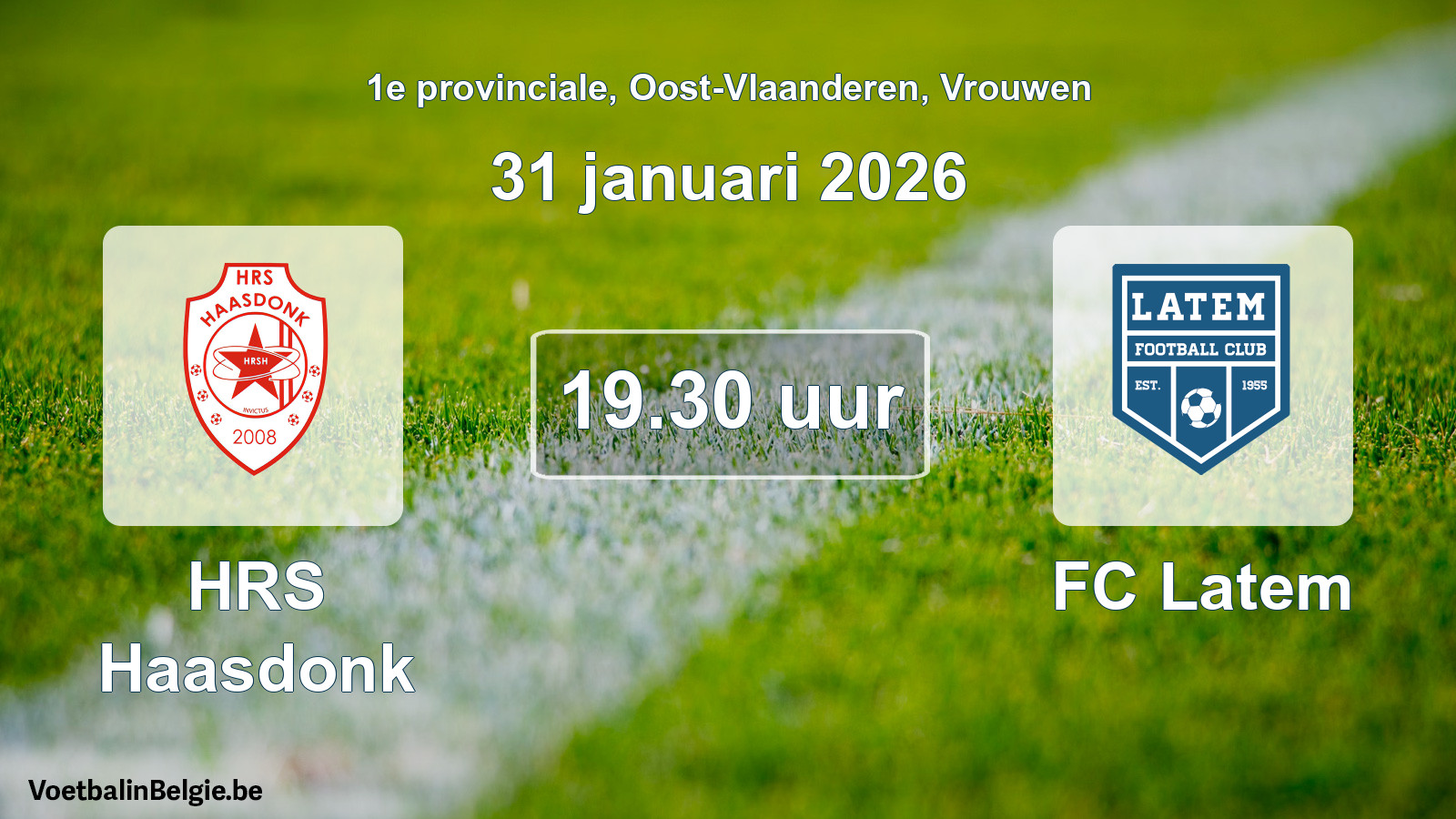 Scheduled match women football: HRS Haasdonk - FC Latem (31 January 2026)