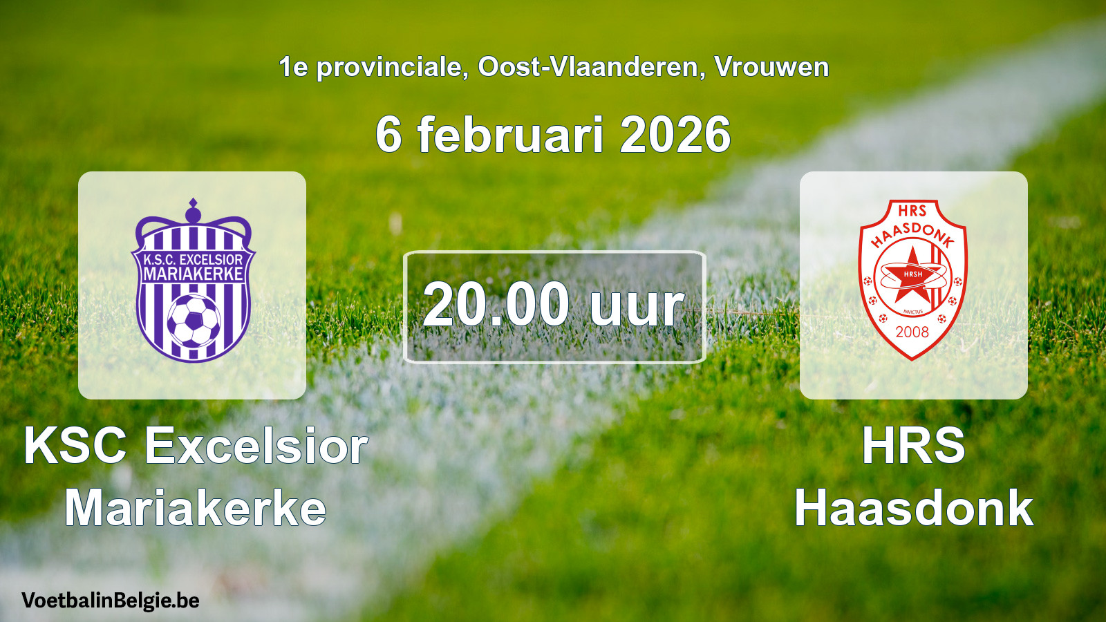 Scheduled match women football: KSC Excelsior Mariakerke - HRS Haasdonk (6 February 2026)