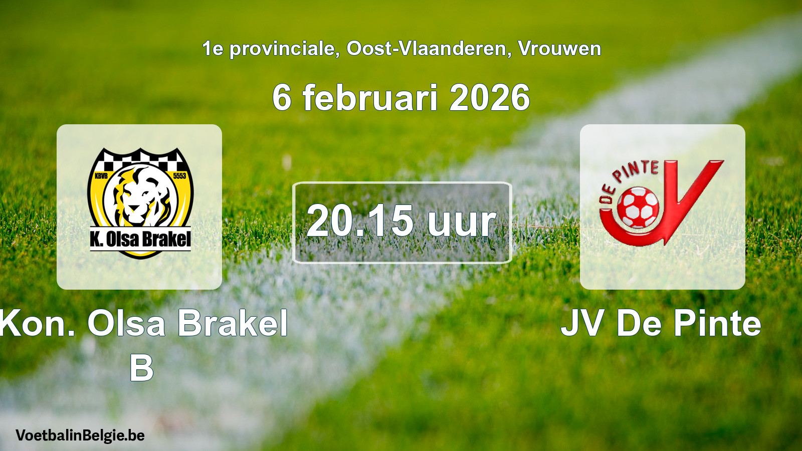 Scheduled match women football: Kon. Olsa Brakel B - JV De Pinte (6 February 2026)