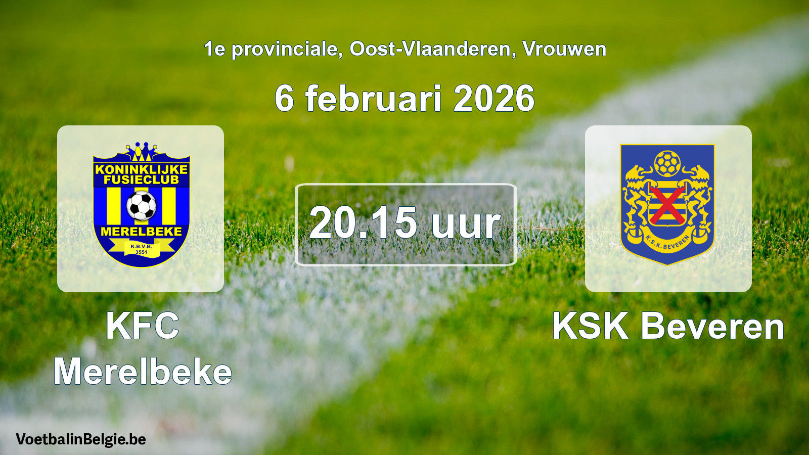 Geplande wedstrijd vrouwenvoetbal: KFC Merelbeke - KSK Beveren (6 februari 2026)