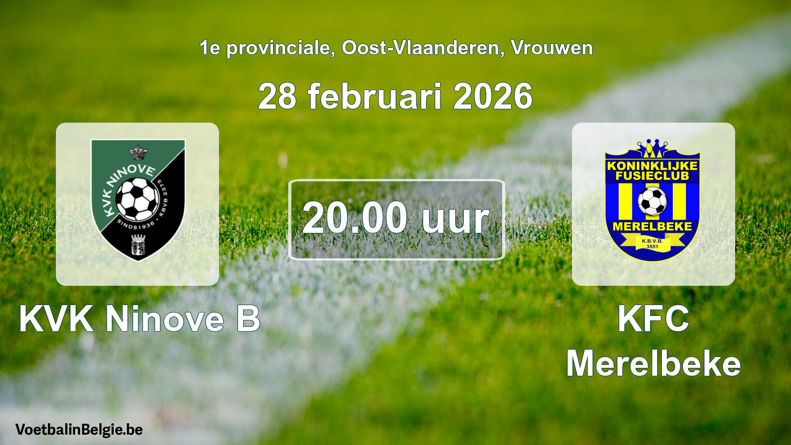Scheduled match women football: KVK Ninove B - KFC Merelbeke (28 February 2026)
