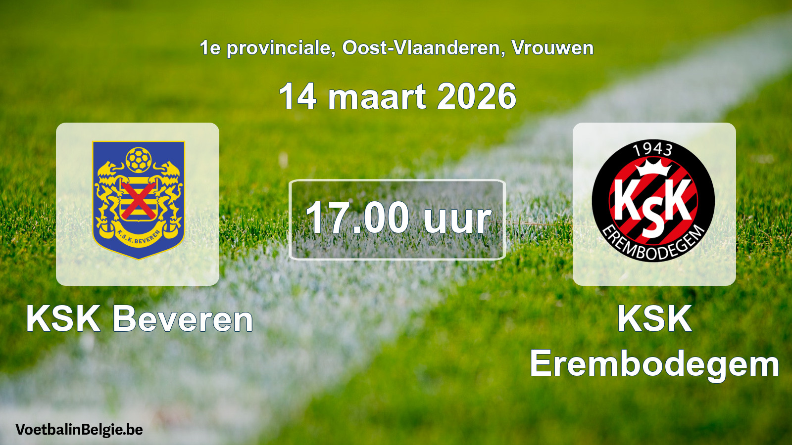 Scheduled match women football: KSK Beveren - KSK Erembodegem (14 March 2026)