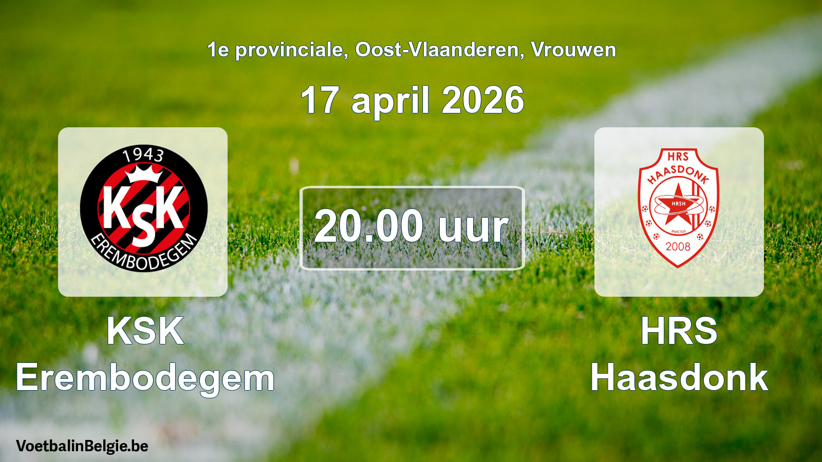 Scheduled match women football: KSK Erembodegem - HRS Haasdonk (17 April 2026)