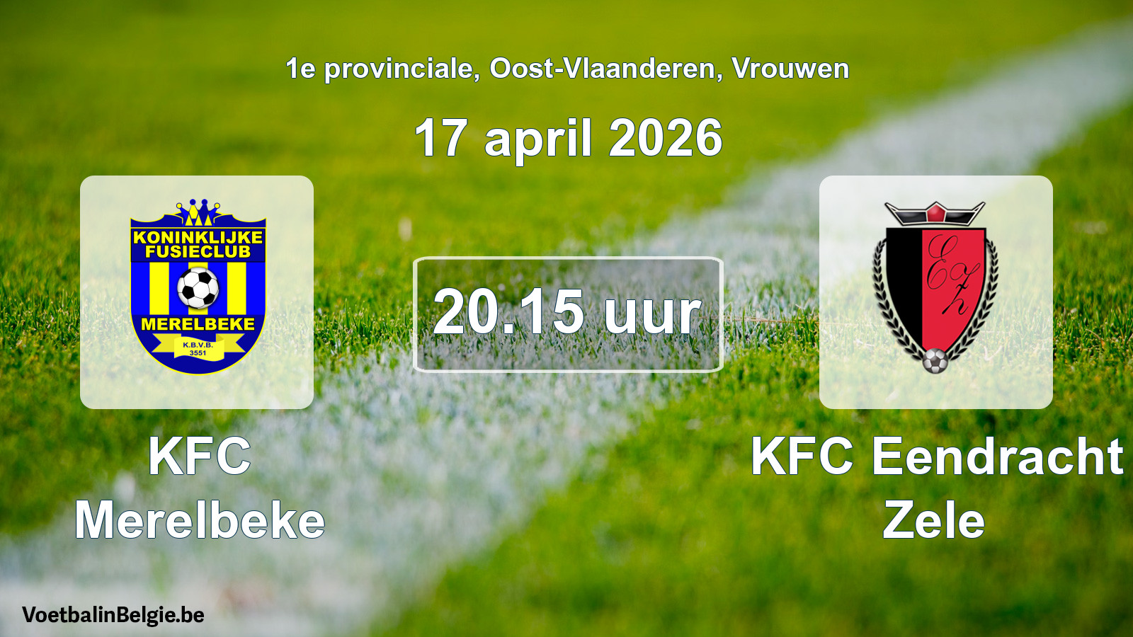 Scheduled match women football: KFC Merelbeke - KFC Eendracht Zele (17 April 2026)