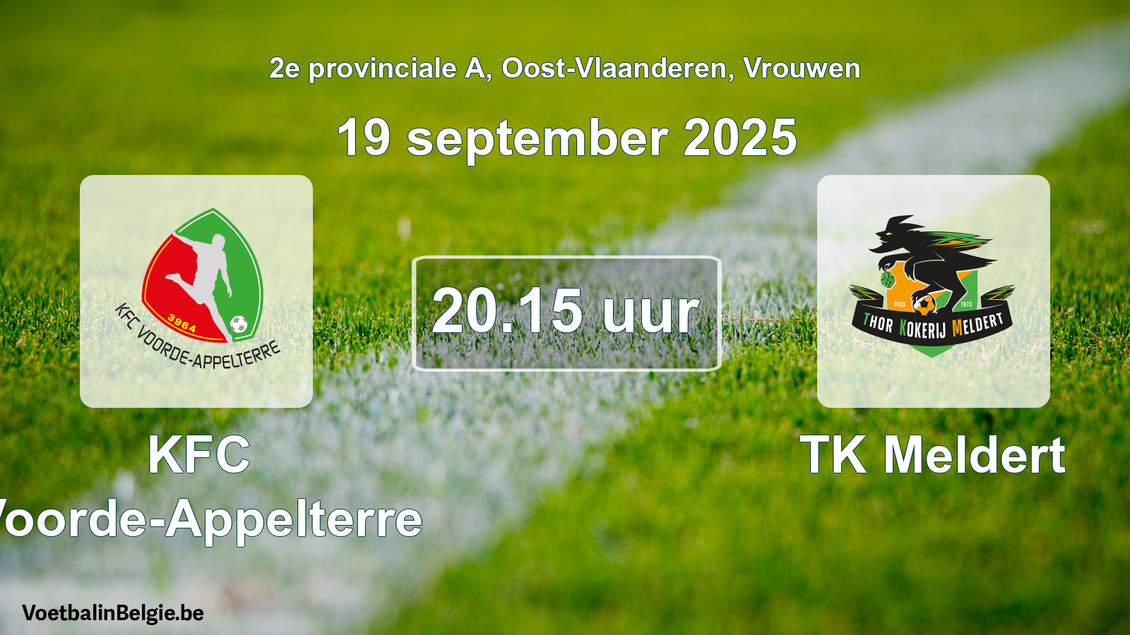 Scheduled match women football: KFC Voorde-Appelterre - TK Meldert (19 September 2025)
