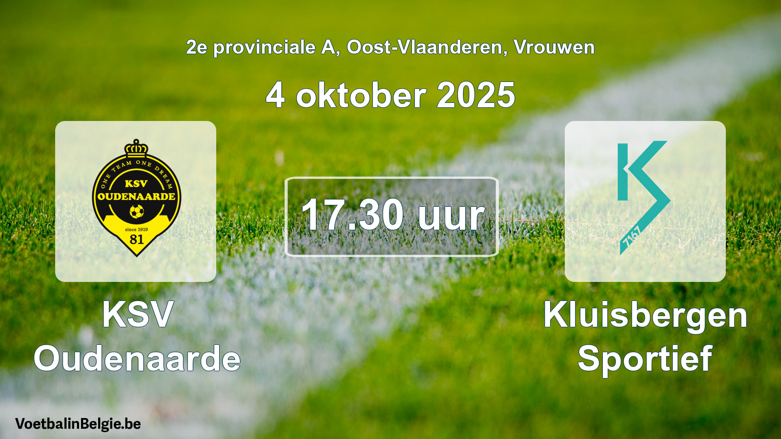 Scheduled match women football: KSV Oudenaarde - Kluisbergen Sportief (4 October 2025)