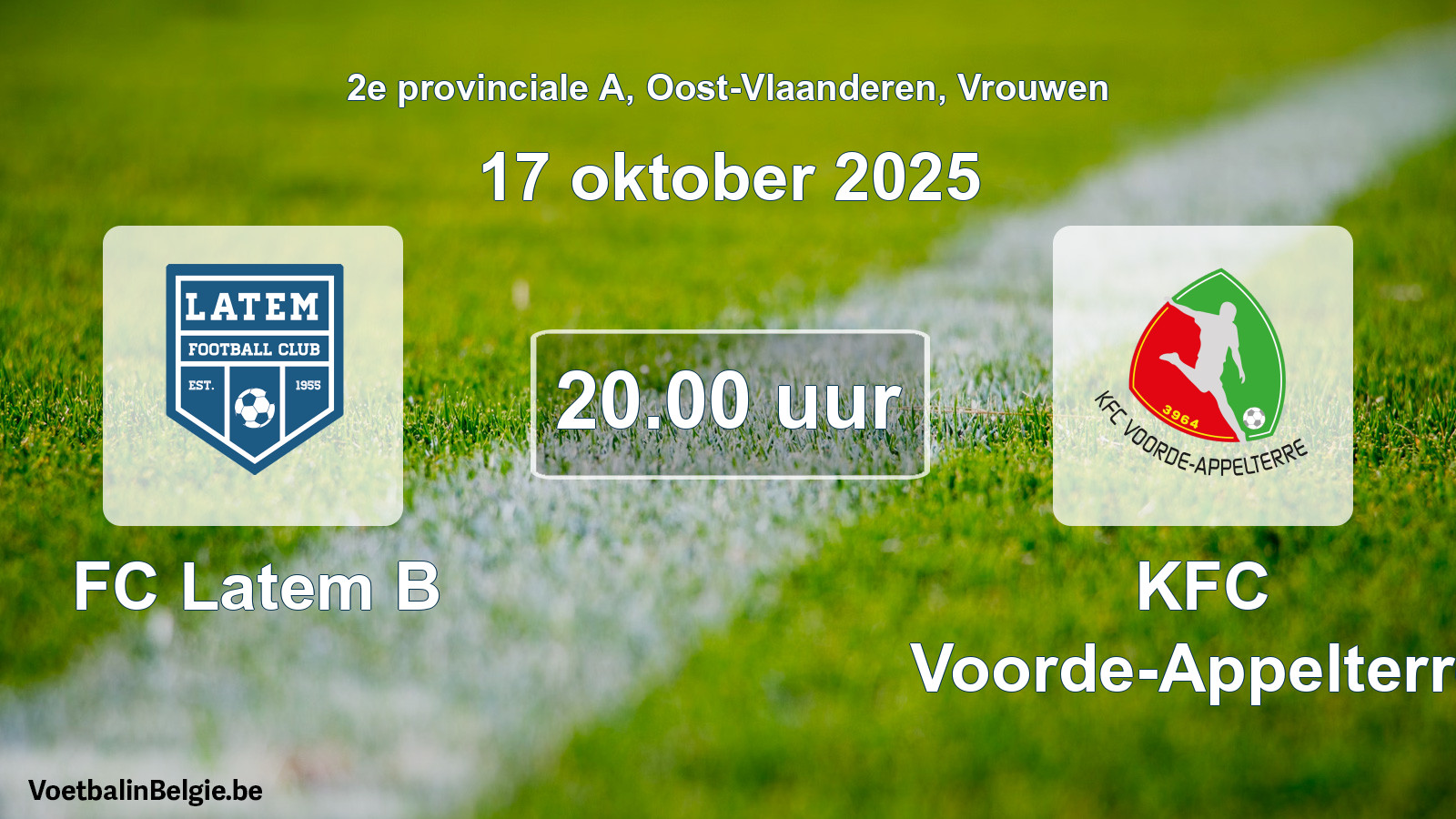Scheduled match women football: FC Latem B - KFC Voorde-Appelterre (17 October 2025)