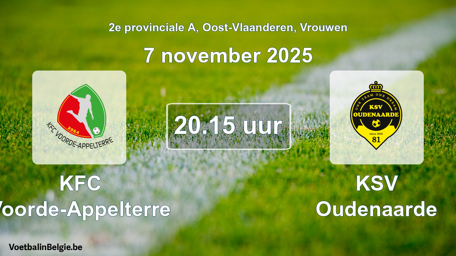 Scheduled match women football: KFC Voorde-Appelterre - KSV Oudenaarde (7 November 2025)