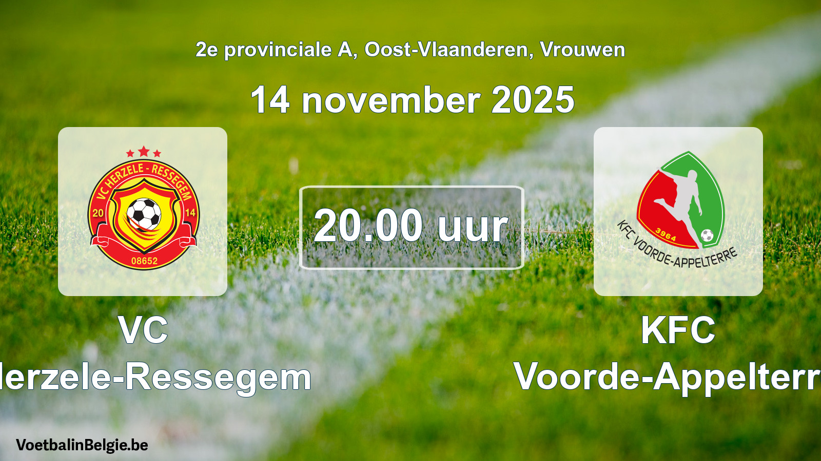 Geplande wedstrijd vrouwenvoetbal: VC Herzele-Ressegem - KFC Voorde-Appelterre (14 november 2025)