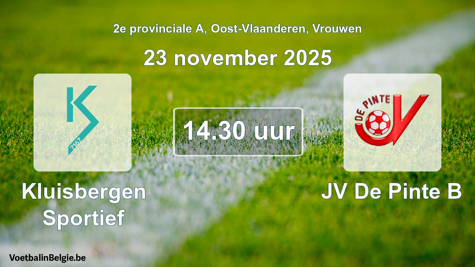 Scheduled match women football: Kluisbergen Sportief - JV De Pinte B (23 November 2025)