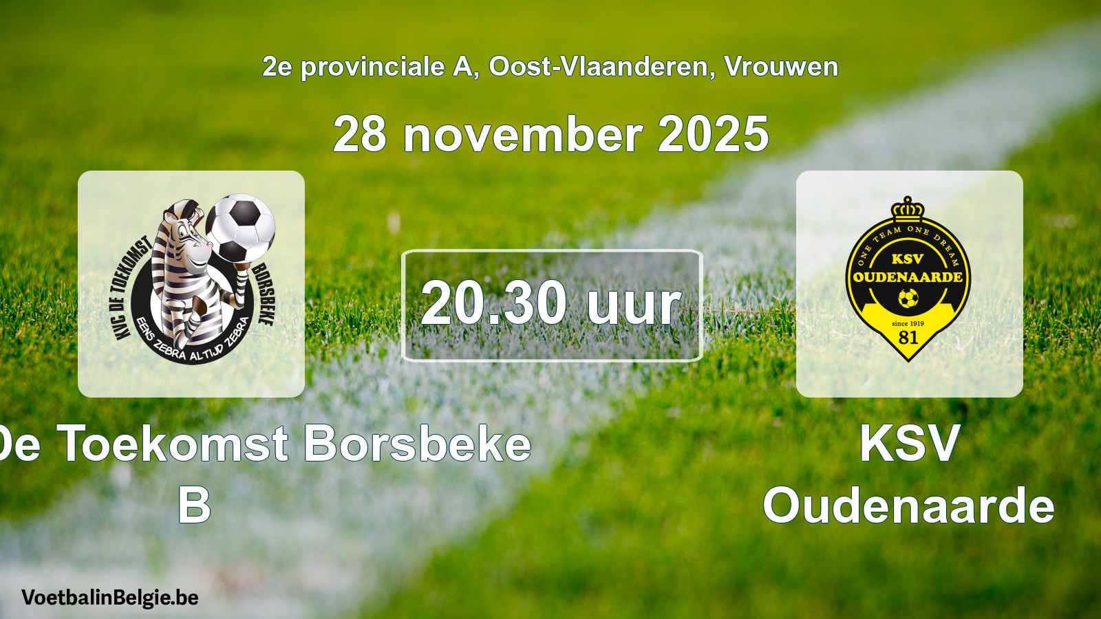 Scheduled match women football: KVC De Toekomst Borsbeke B - KSV Oudenaarde (28 November 2025)