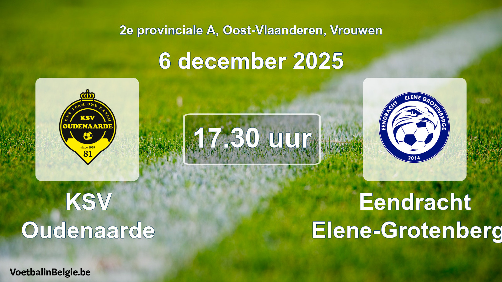 Scheduled match women football: KSV Oudenaarde - Eendracht Elene-Grotenberge (6 December 2025)