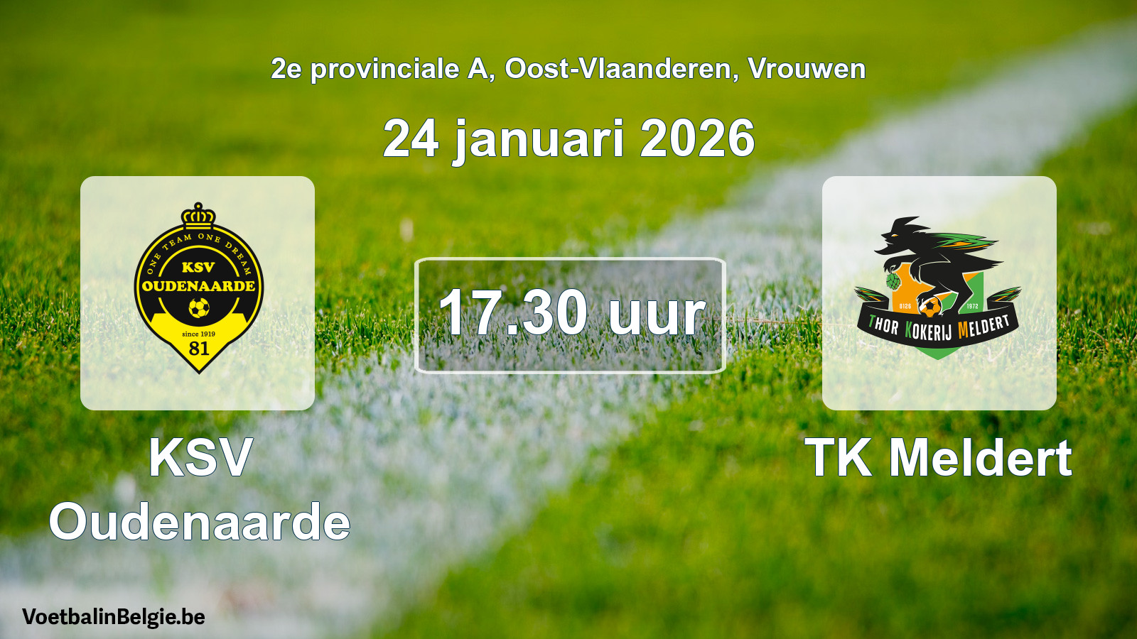 Scheduled match women football: KSV Oudenaarde - TK Meldert (24 January 2026)