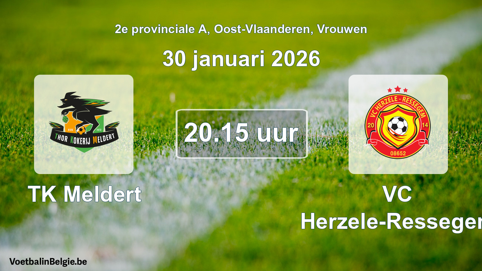 Scheduled match women football: TK Meldert - VC Herzele-Ressegem (30 January 2026)