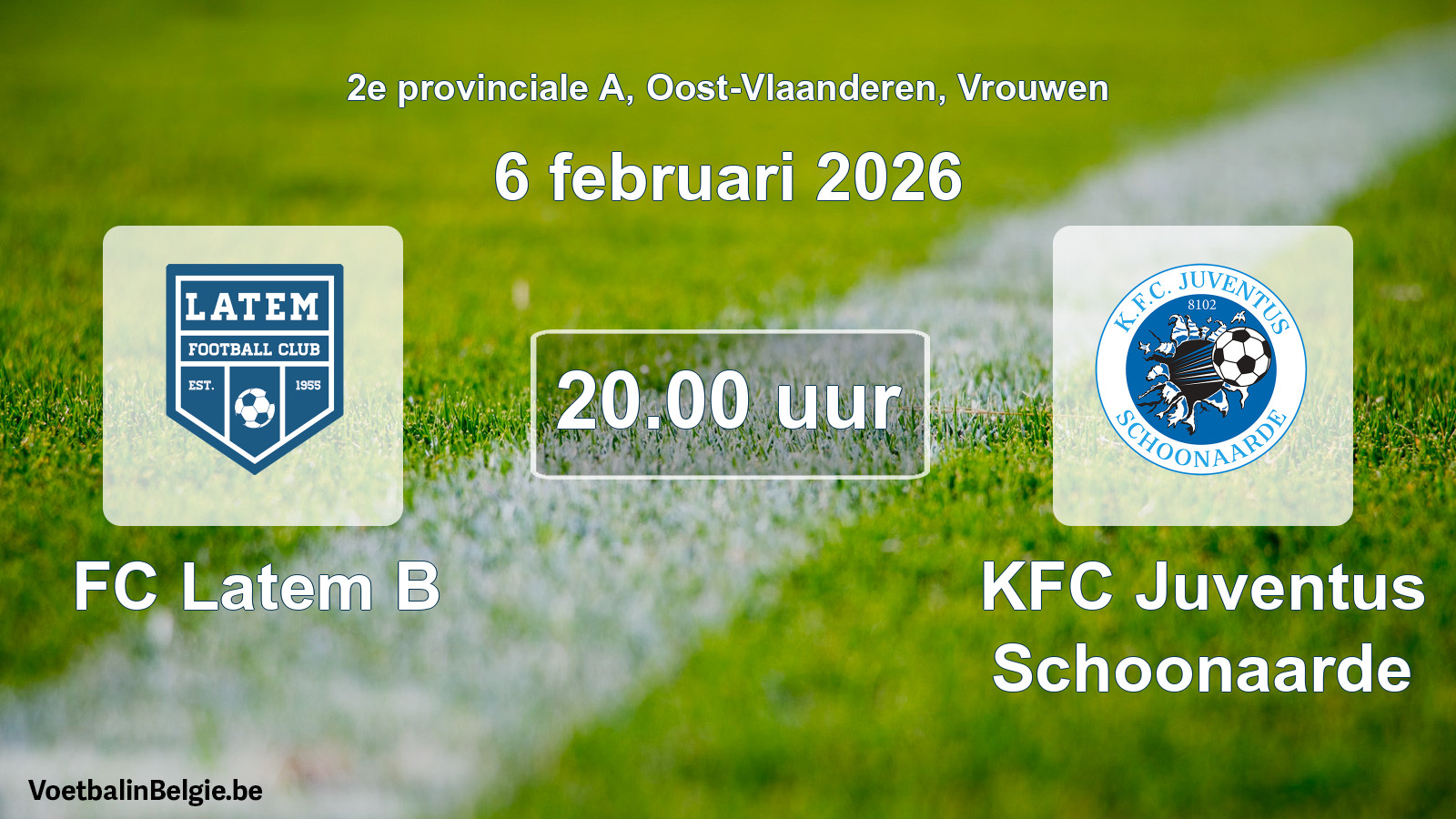 Scheduled match women football: FC Latem B - KFC Juventus Schoonaarde (6 February 2026)