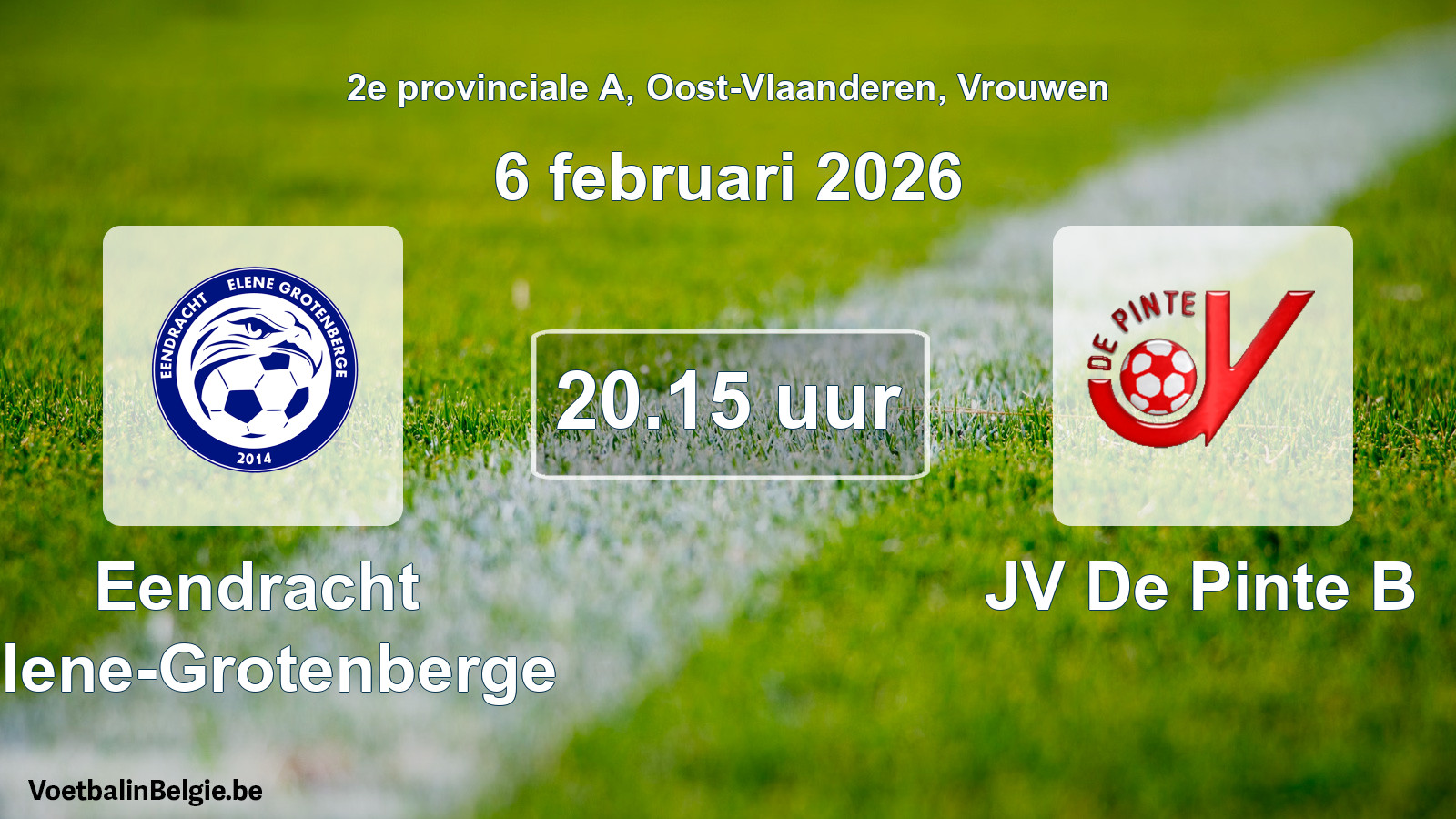 Scheduled match women football: Eendracht Elene-Grotenberge - JV De Pinte B (6 February 2026)