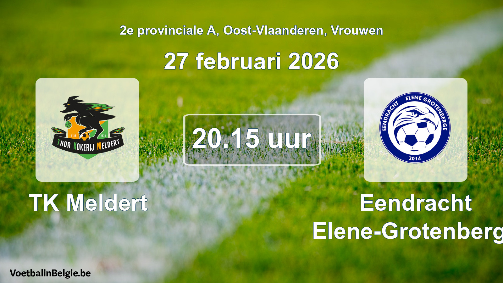 Scheduled match women football: TK Meldert - Eendracht Elene-Grotenberge (27 February 2026)
