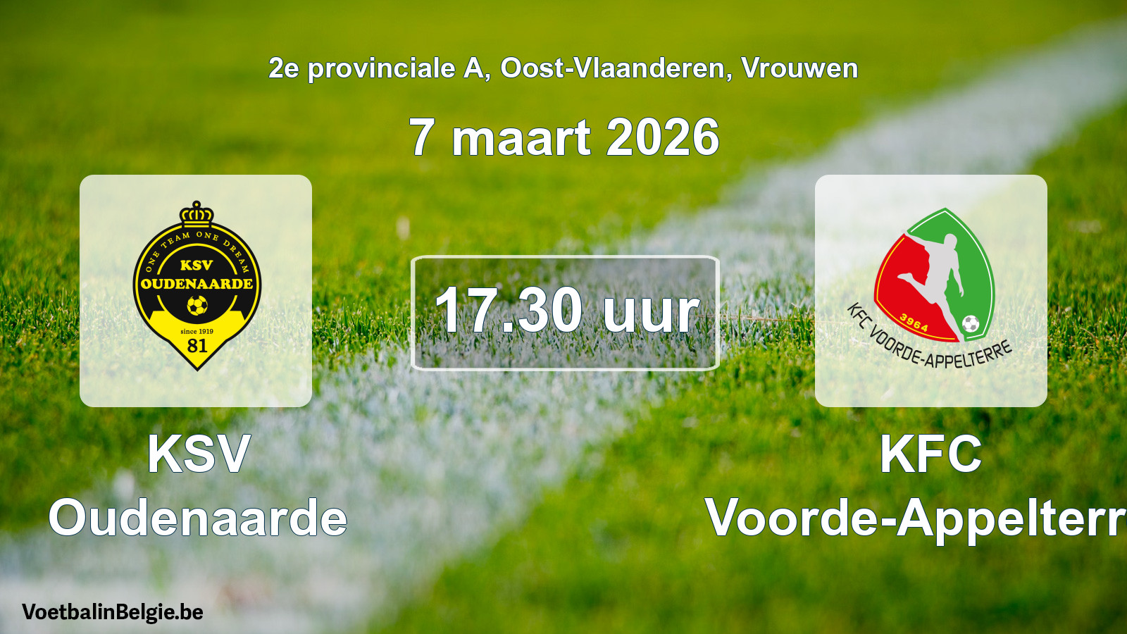 Scheduled match women football: KSV Oudenaarde - KFC Voorde-Appelterre (7 March 2026)