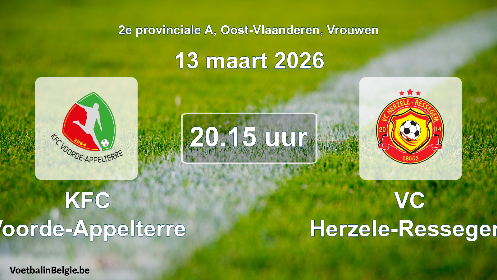 Scheduled match women football: KFC Voorde-Appelterre - VC Herzele-Ressegem (13 March 2026)