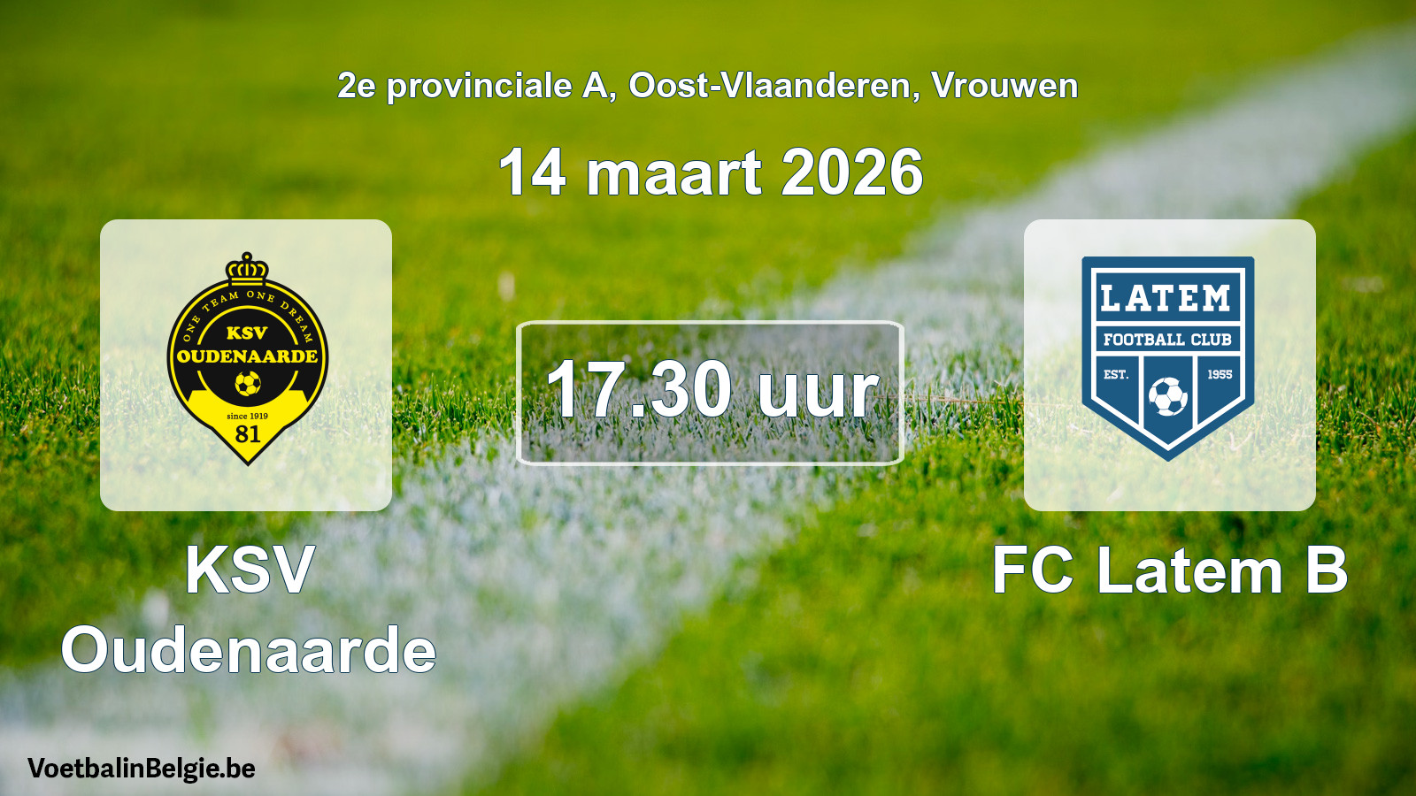 Scheduled match women football: KSV Oudenaarde - FC Latem B (14 March 2026)