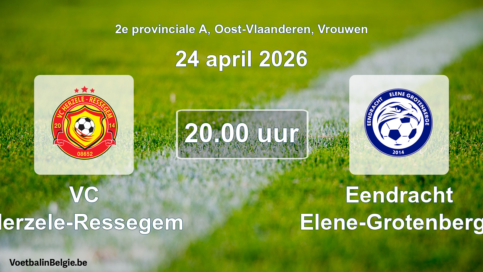 Scheduled match women football: VC Herzele-Ressegem - Eendracht Elene-Grotenberge (24 April 2026)