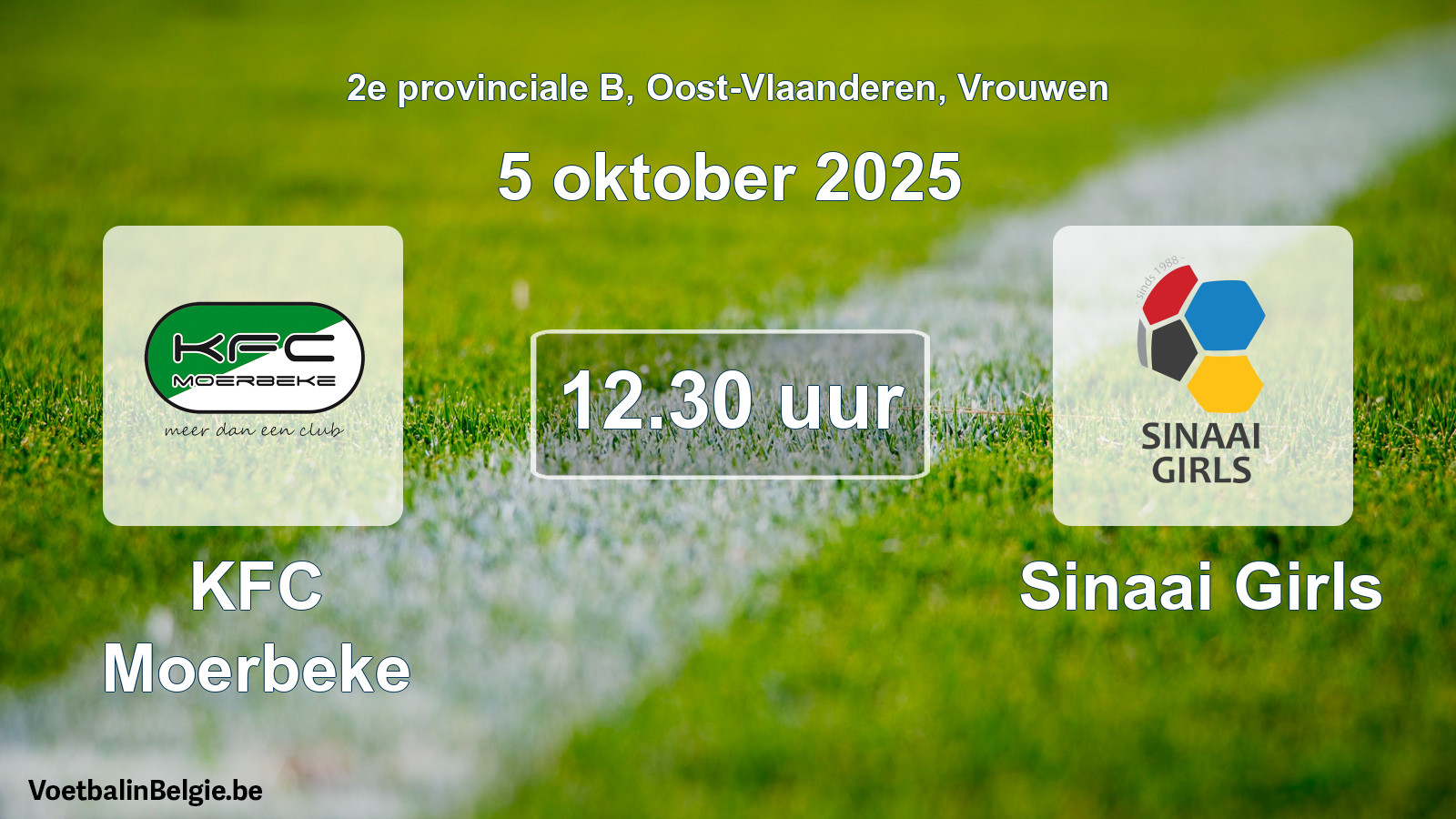 Geplantes Spiel frauen-Fußball: KFC Moerbeke - Sinaai Girls (5 Oktober 2025)