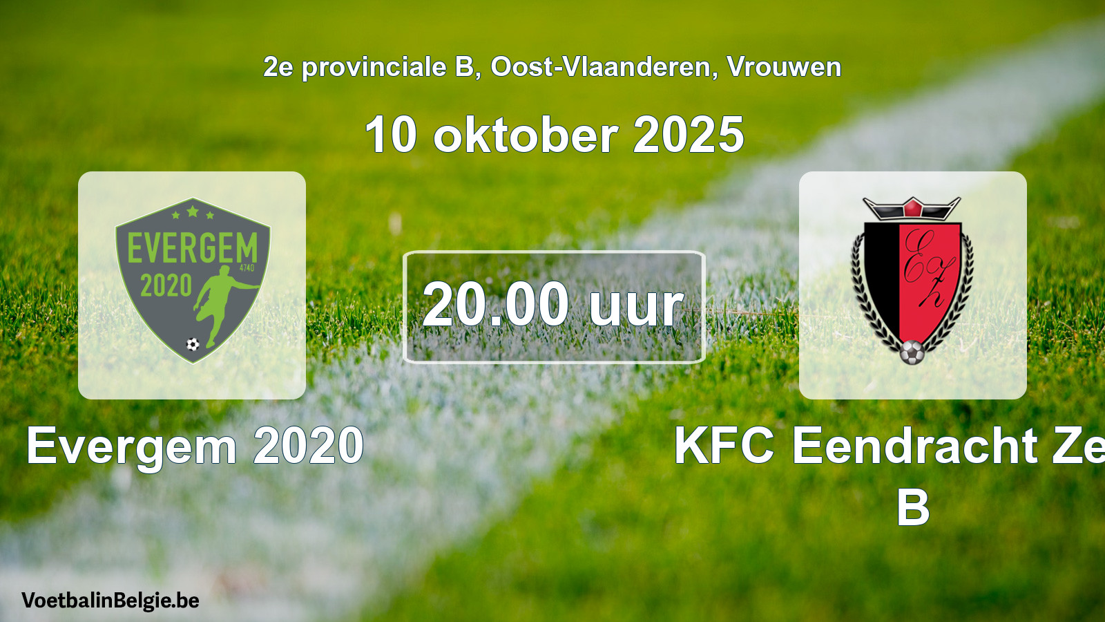 Scheduled match women football: Evergem 2020 - KFC Eendracht Zele B (10 October 2025)
