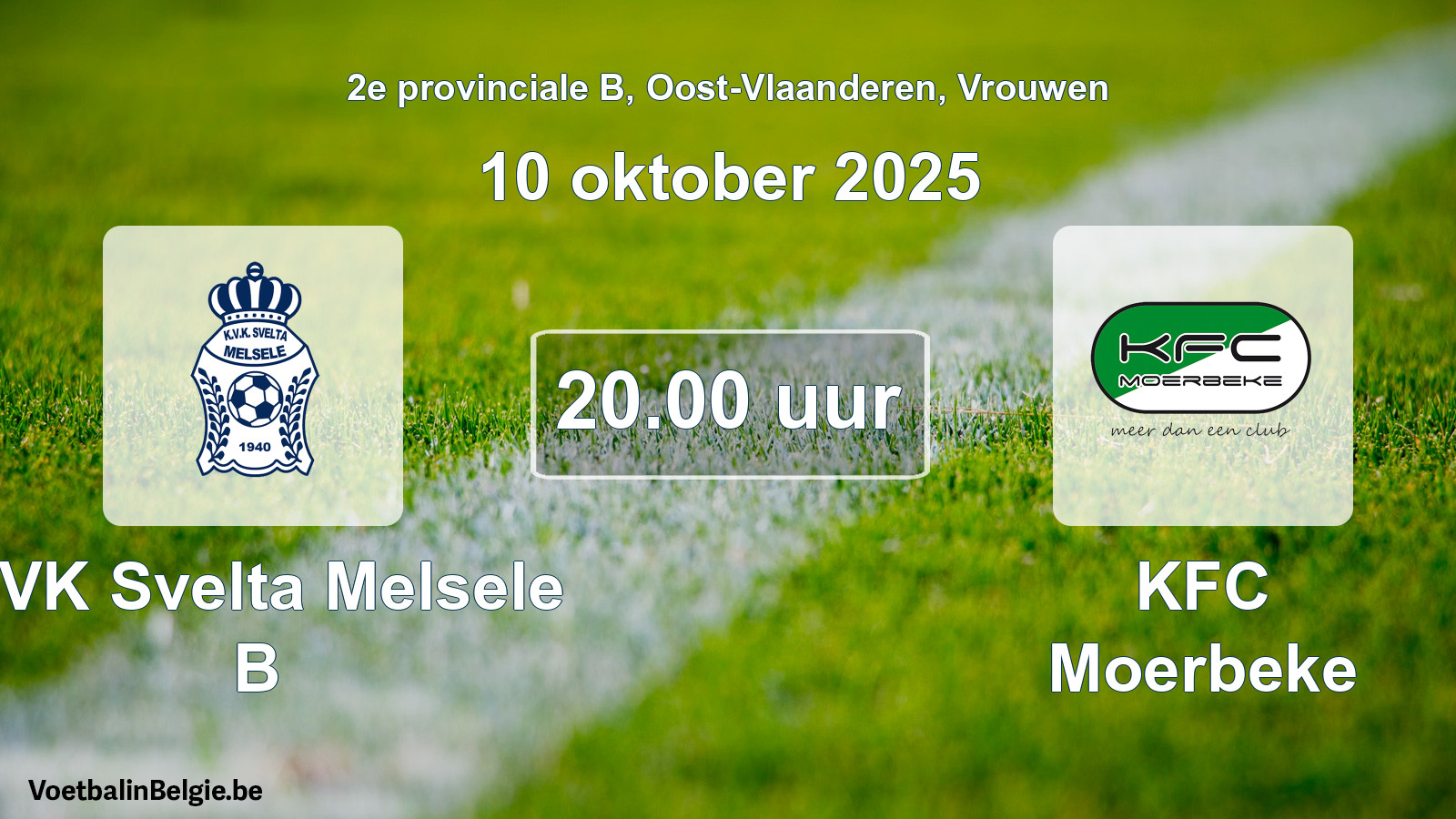 Scheduled match women football: KVK Svelta Melsele B - KFC Moerbeke (10 October 2025)