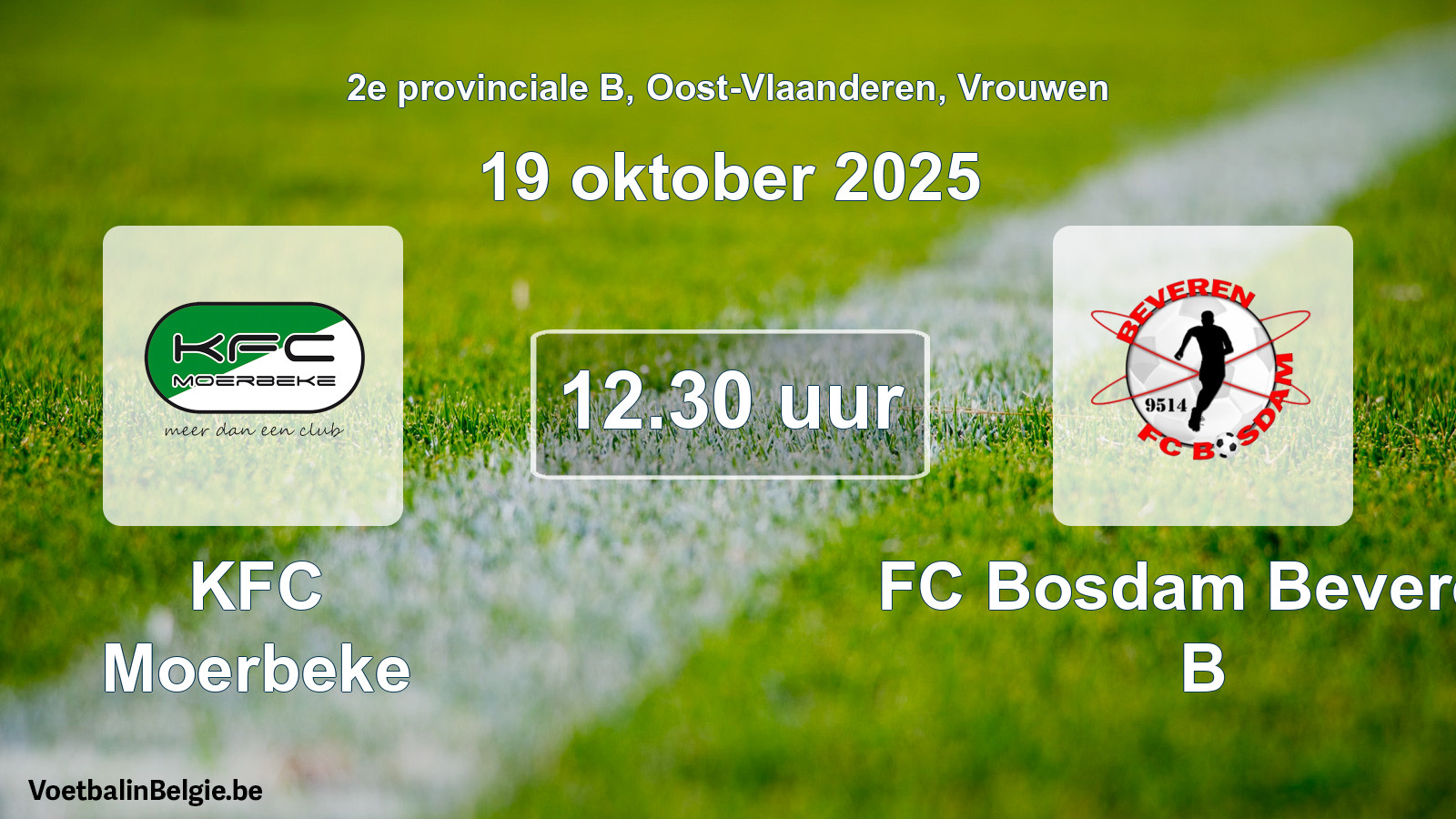 Scheduled match women football: KFC Moerbeke - FC Bosdam Beveren B (19 October 2025)