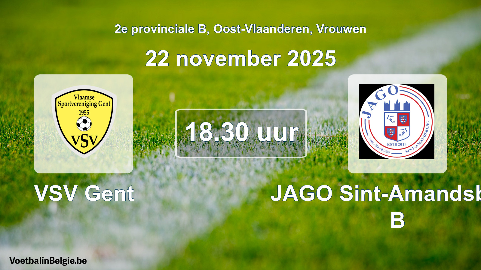 Scheduled match women football: VSV Gent - JAGO Sint-Amandsberg B (22 November 2025)