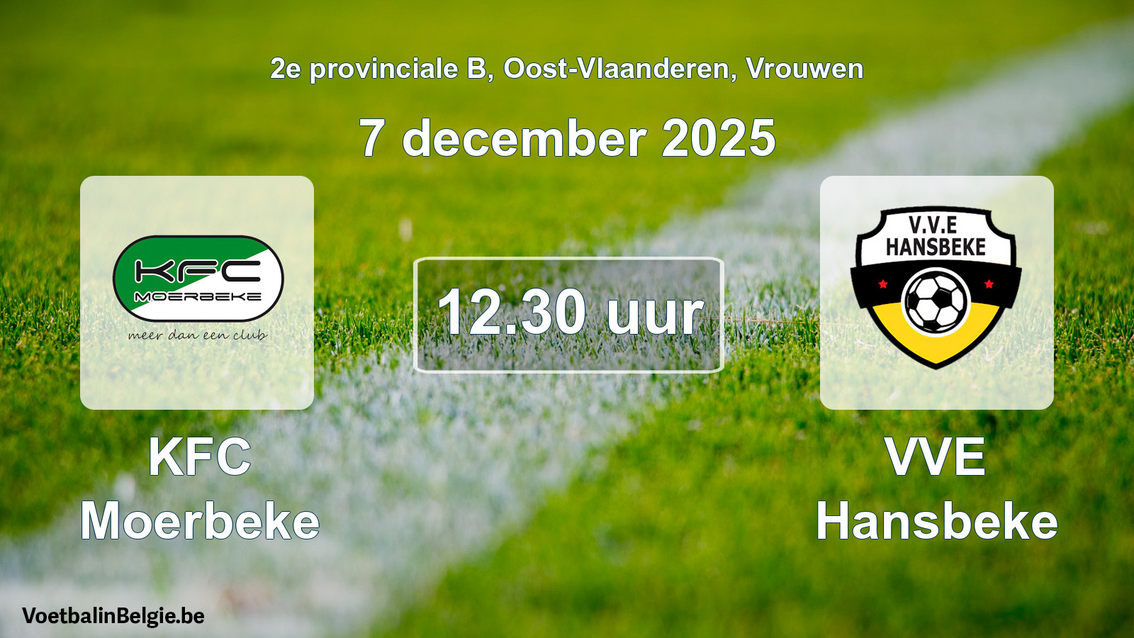 Scheduled match women football: KFC Moerbeke - VVE Hansbeke (7 December 2025)