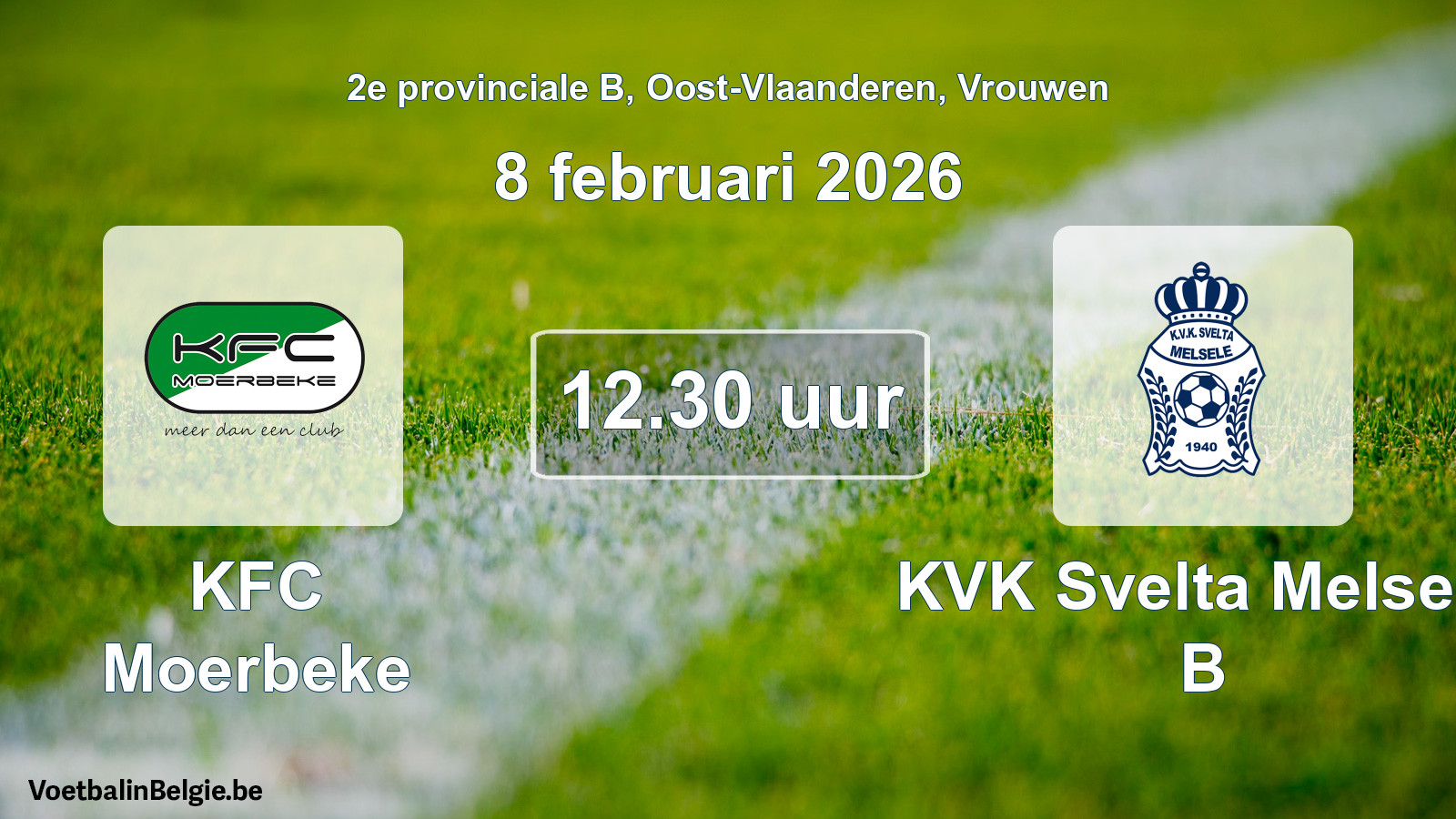 Scheduled match women football: KFC Moerbeke - KVK Svelta Melsele B (8 February 2026)