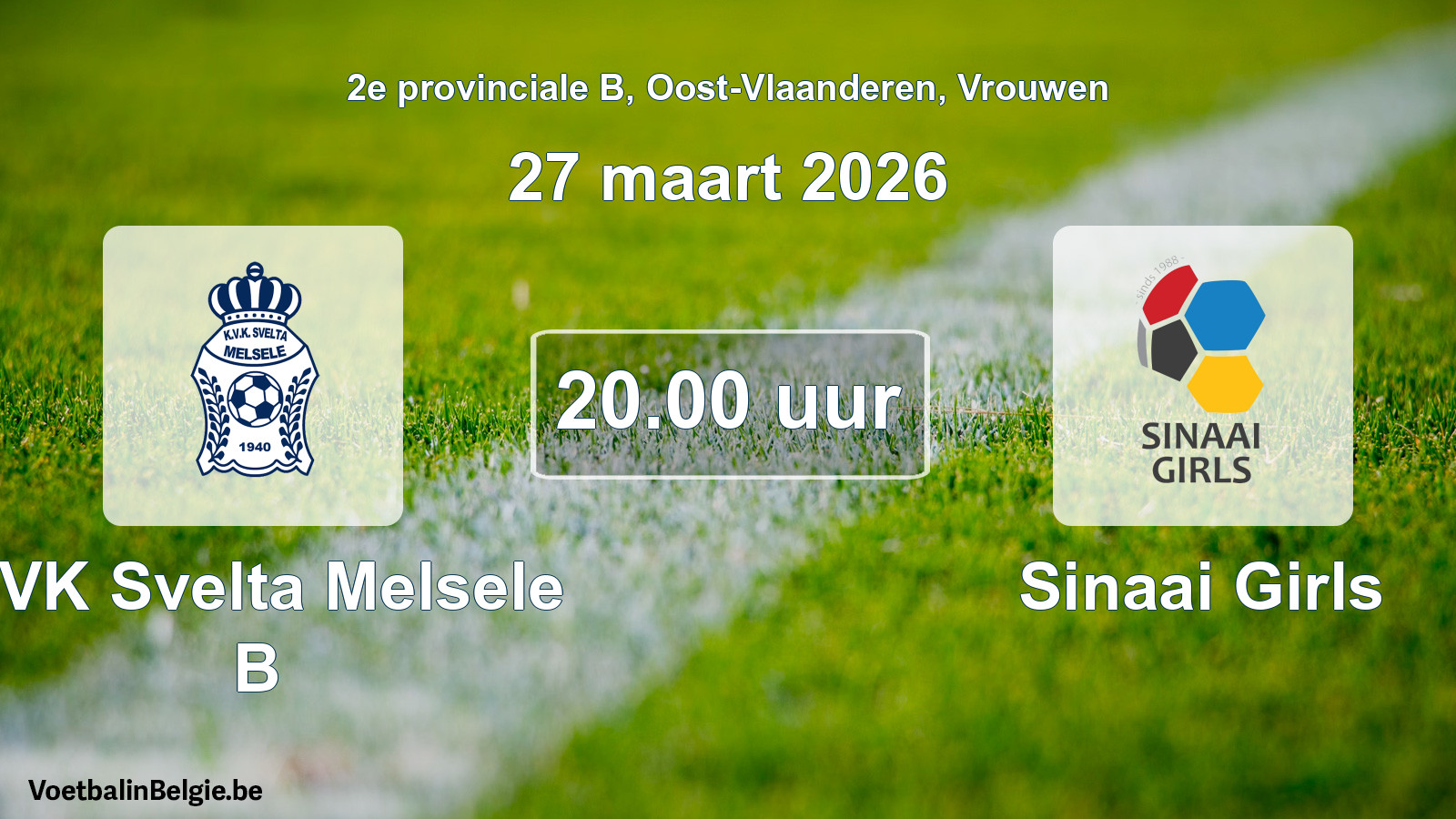 Geplantes Spiel frauen-Fußball: KVK Svelta Melsele B - Sinaai Girls (27 März 2026)