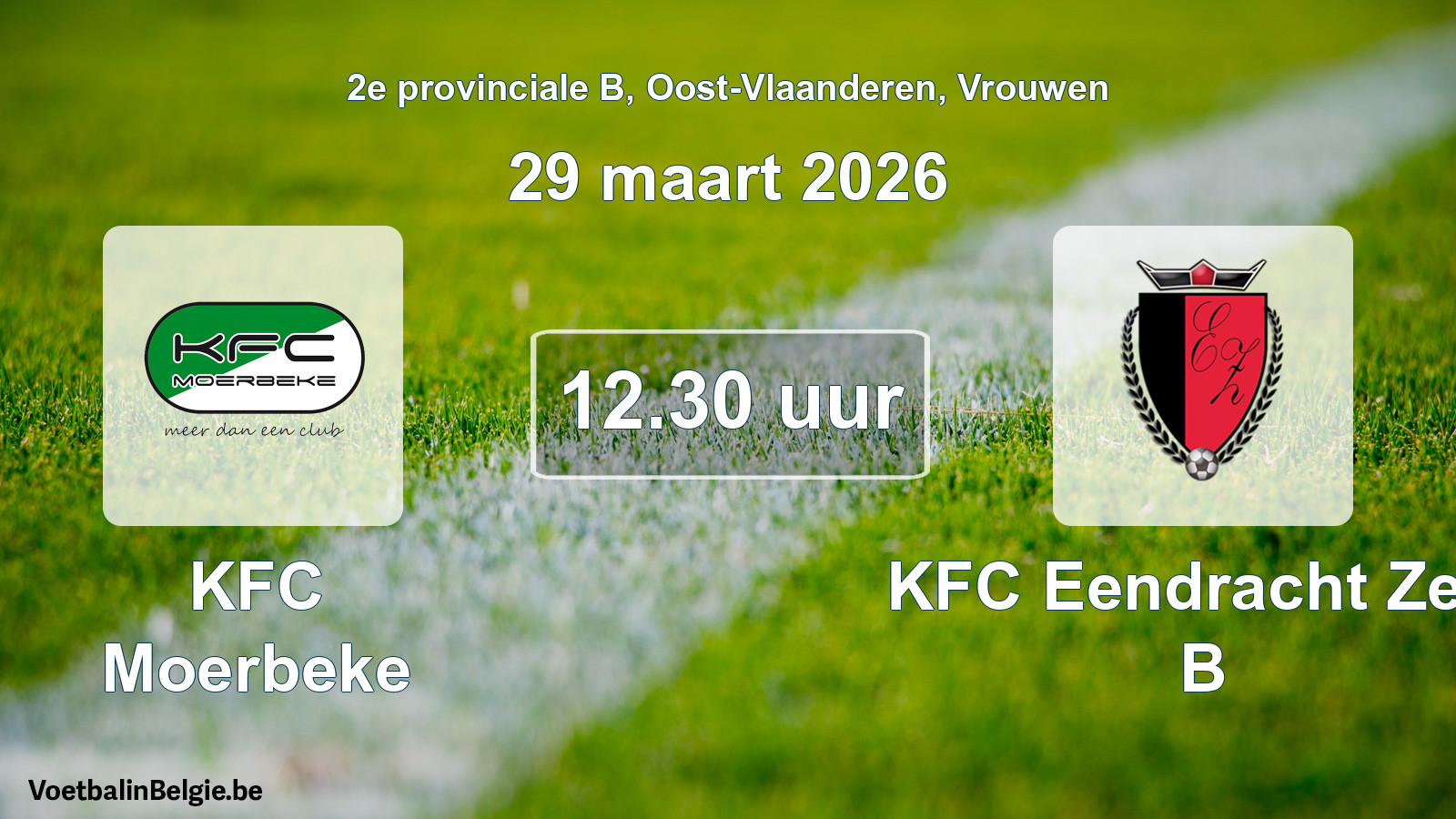 Scheduled match women football: KFC Moerbeke - KFC Eendracht Zele B (29 March 2026)