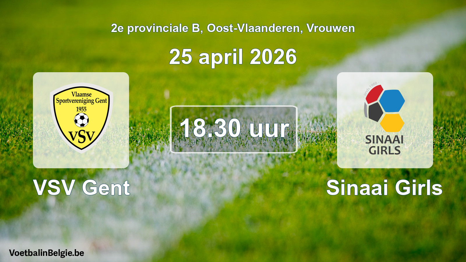 Geplantes Spiel frauen-Fußball: VSV Gent - Sinaai Girls (25 April 2026)