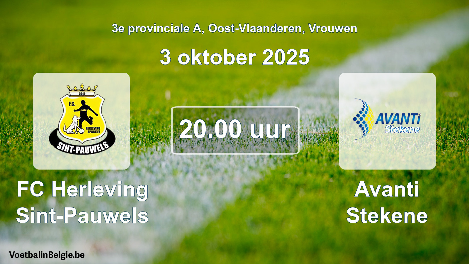 Scheduled match women football: FC Herleving Sint-Pauwels - Avanti Stekene (3 October 2025)