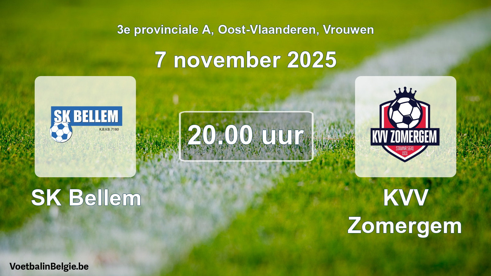 Scheduled match women football: SK Bellem - KVV Zomergem (7 November 2025)