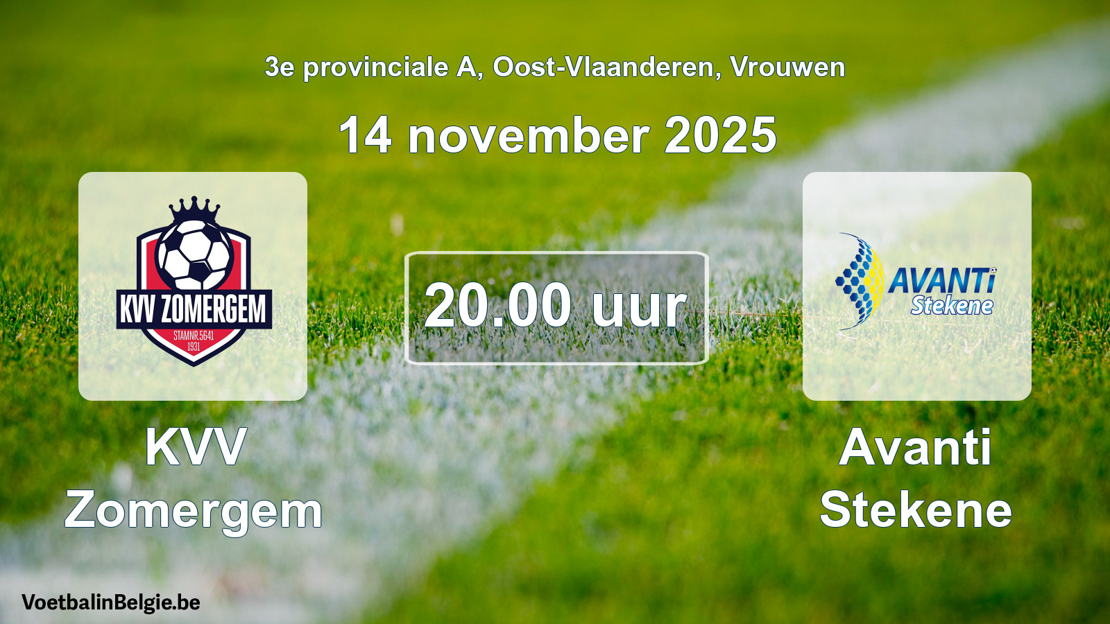 Scheduled match women football: KVV Zomergem - Avanti Stekene (14 November 2025)