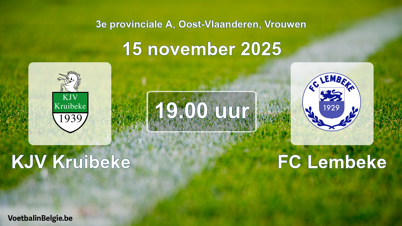 Scheduled match women football: KJV Kruibeke - FC Lembeke (15 November 2025)